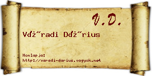 Váradi Dárius névjegykártya