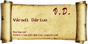 Váradi Dárius névjegykártya
